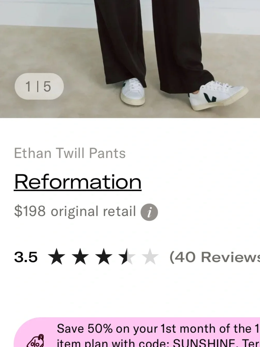 Ethan Twill Pants Reformation $198 new linen revolve summer pockets cargo wide